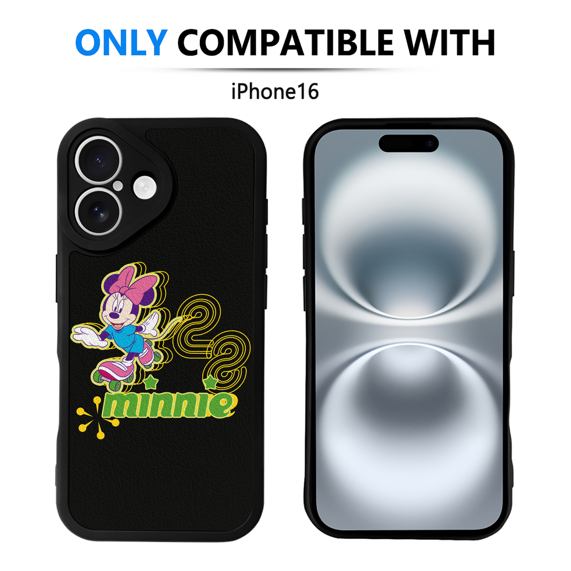 （画像用） ミッキーマウス Mickey Mouse 【iPhone 16シリーズ対応】シリコンスマホケース（レザー調） 材質：シリコン